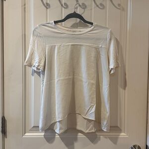 LOFT Cream Short Sleeve Blouse